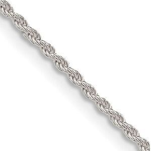 1.5mm Sterling Silver Classic Solid Rope Chain Necklace, 18 Inch